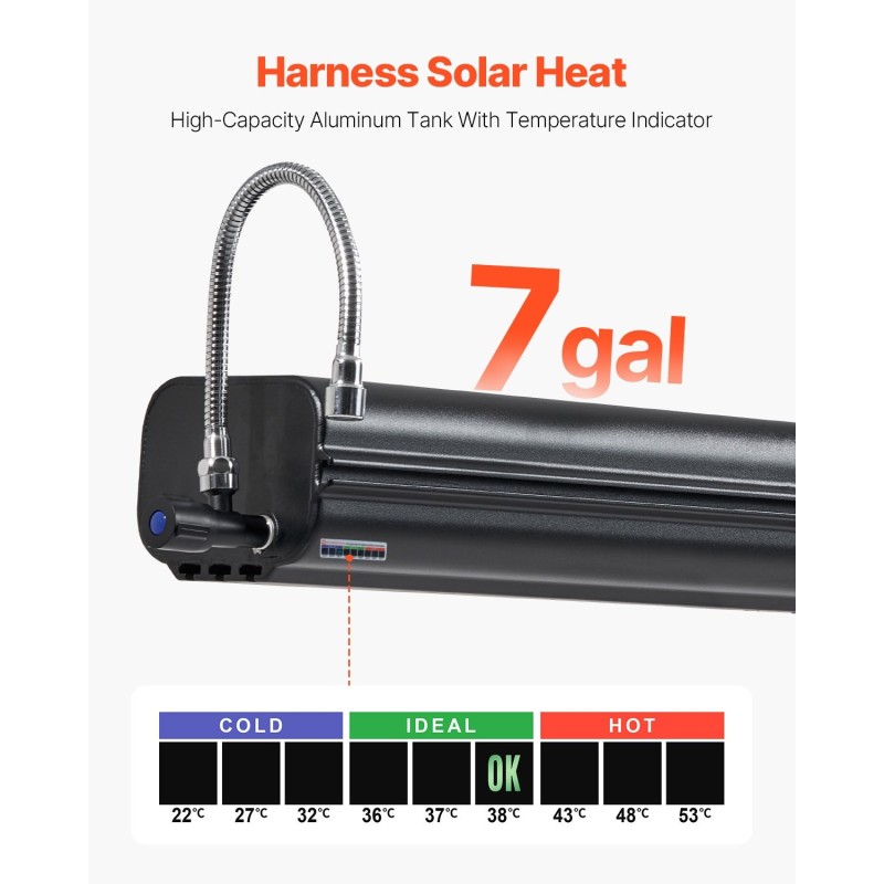 Alumiininen vesitankki 26,5 L paineistettava kattotelineisiin T-uralla roiskesuojilla ja teleskooppiletkulla