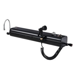 Kattotelineeseen kiinnitettävä alumiininen vesisäiliö 15 l paineistusliitännällä T kiskokiinnityksellä kahdella