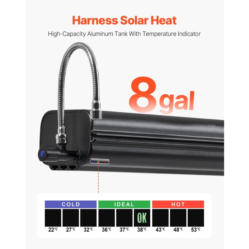 Alumiininen 30 l vesitankki kattotelineeseen T-ura paineistusportilla 2 roiskesuoja-paneelilla teleskooppiletulla