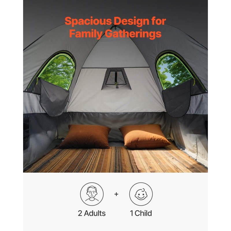 Lava-auton teltta 210D-kangas PU2000 mm vedenpitävä 2–3 henkilölle 5,0–5,2 jalan lavalle