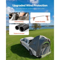 Lava-auton teltta 210D-kangas PU2000 mm vedenpitävä 2–3 henkilölle 5,0–5,2 jalan lavalle