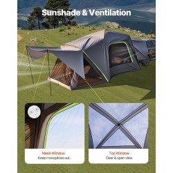 SUV teltta 305x310x230cm kaksikerroksinen vedenpitävä 5–8 henkilölle