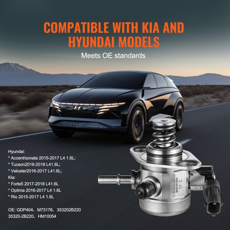 Sähkökäyttöinen korkeapaineinen polttoainepumppu ruostumatonta terästä 430 Hyundai Kia 2015–2017 1,6 l