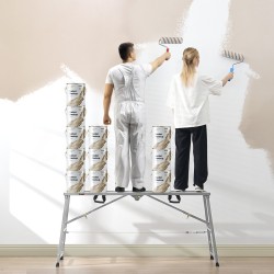 Taitettava sinkitty teräs työalusta 4-portainen korkeussäätö 400 kg kantavuus