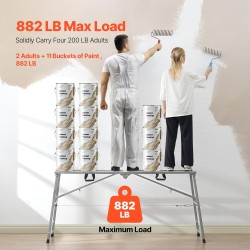 Taitettava työalusta galvanoitua terästä neljäportainen 360 kg kantavuus liukumattomat kumijalat