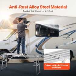 Taitettava työalusta galvanoitua terästä neljäportainen 360 kg kantavuus liukumattomat kumijalat