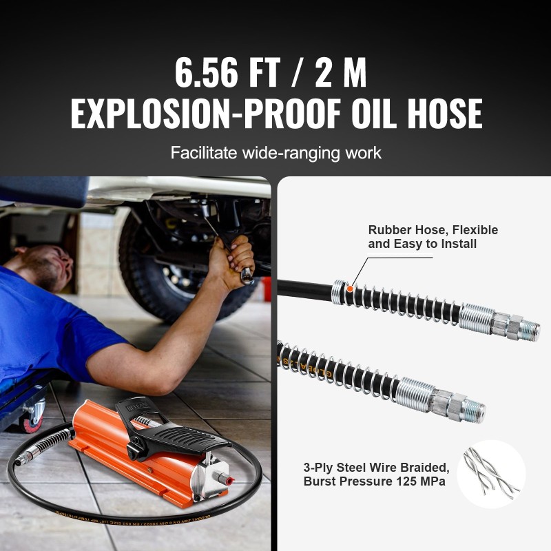 Ilmakäyttöinen hydraulipumppu 10000 PSI metallinen kuori 0,69 l säiliö poljinkäyttöinen