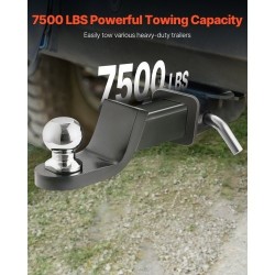 Vetokuulakoukku hiiliteräs 50 mm vastaanottimeen 3400 kg vetokyky 2 tuuman pudotus