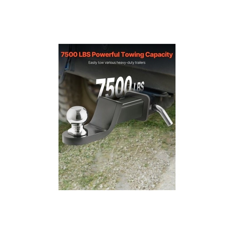 Vetokuulakoukku hiiliteräs 50 mm vastaanottimeen 3400 kg vetokyky 2 tuuman pudotus