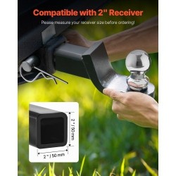 Vetokuulakoukku hiiliteräs 50 mm vastaanottimeen 3400 kg vetokyky 2 tuuman pudotus