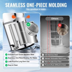 Vedensuodatusjärjestelmä painovoimalla toimiva SUS304 elintarvikelaatuinen ruostumaton teräs 2 hiilisuodatinta 8,5 l