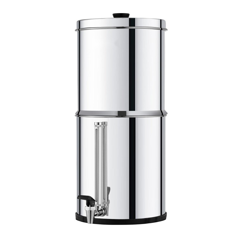 Vedensuodatusjärjestelmä painovoimalla toimiva SUS304 elintarvikelaatuinen ruostumaton teräs 2 hiilisuodatinta 8,5 l