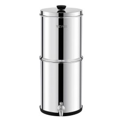 Työtason painovoimainen vedenpuhdistin ruostumaton teräs 8,5 l 2 hiilisuodatinta