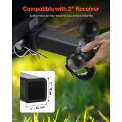 Kolmoiskuulakytkin hiiliteräksinen pulverimaalattu 2 tuuman vastaanottimelle 4535 kg vetokyky