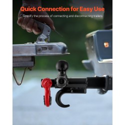 Kolmipalloinen hiiliteräksinen vetokuula D-rengas ja koukku 50 mm vastaanottimeen 19955 kg vetokapasiteetti