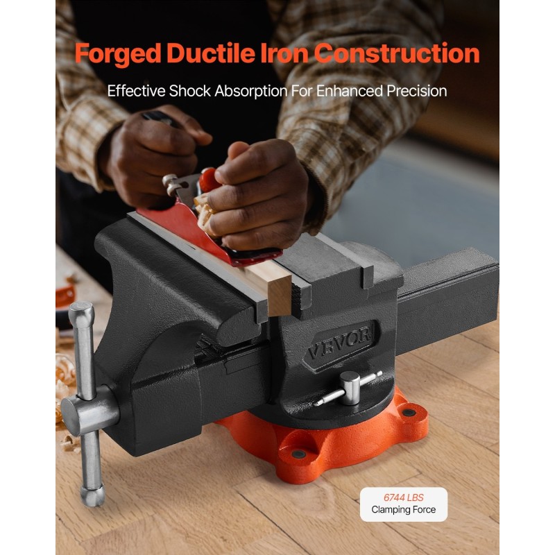 Penkkipuristin pallografiittivalurauta runko hiiliteräsleuat 203 mm leukaleveys 360 astetta kääntyvä jalusta