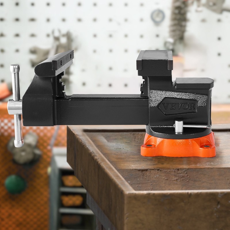 Penkkipuristin pallografiittivalurauta runko hiiliteräsleuat 203 mm leukaleveys 360 astetta kääntyvä jalusta