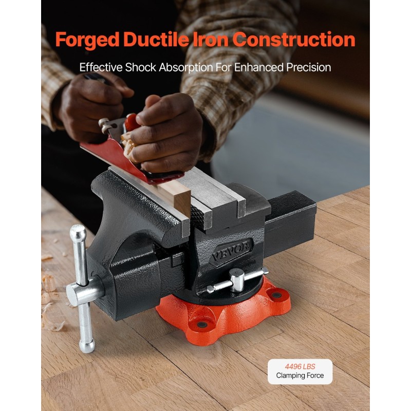 Penkkipuristin 140 mm leukaleveys 360 asteen kääntyvä jalusta sitkeä valurauta kahdensuuntaiset leuat