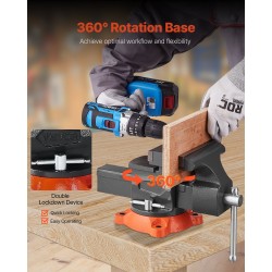 Penkkipuristin 140 mm leukaleveys 360 asteen kääntyvä jalusta sitkeä valurauta kahdensuuntaiset leuat