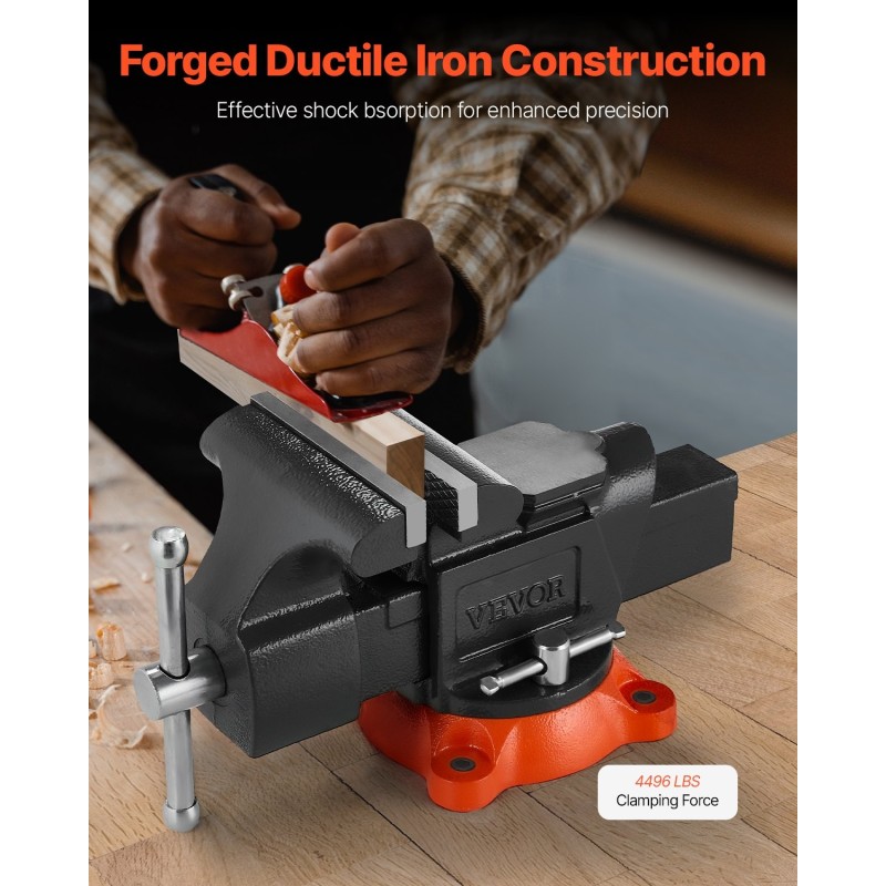 Penkkipuristin pallografiittivalurauta 127 mm leukaleveys 71 mm leukasyvyys 360 asteen kääntyvä jalusta