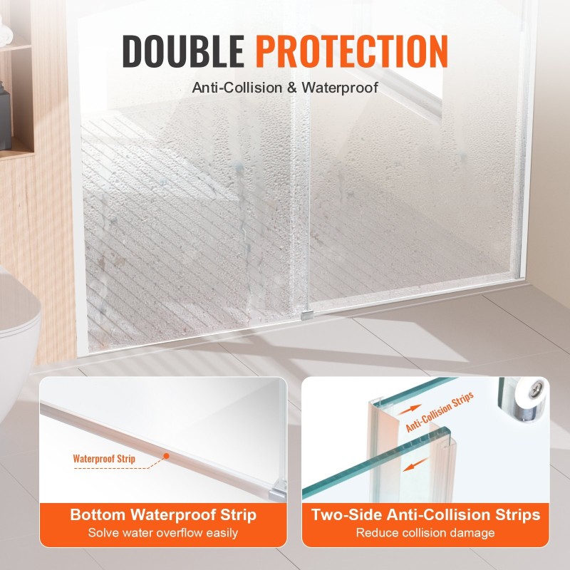 Runkoton liukuva suihkuovi 8 mm karkaistu lasi leveys 1474-1499 mm 1905 mm