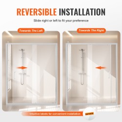 Puoli-kehyksetön liukuovi suihkuun alumiinirunko 1459-1499 mm 1778 mm 6 mm karkaistu lasi