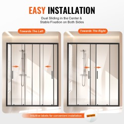 Suihkuovi puolikehyksetön 6 mm karkaistu lasi 1469–1499 x 1778 mm musta teräsvetimet