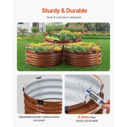 Metallinen kohopenkki aluzinkkipinnoitettu avoin pohja 59 cm halkaisija kasvien kasvattamiseen