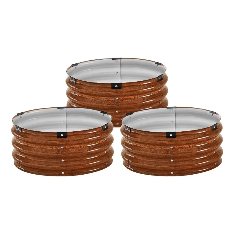 Metallinen kohopenkki aluzinkkipinnoitettu avoin pohja 59 cm halkaisija kasvien kasvattamiseen