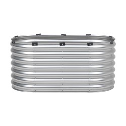 Metallinen korotettu viljelylaatikko 120 x 57 x 56 cm alumiini sinkkipinnoitettu avoin pohja