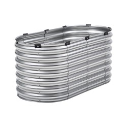 Metallinen korotettu viljelylaatikko 120 x 57 x 56 cm alumiini-sinkkipinnoitettu avoin pohja