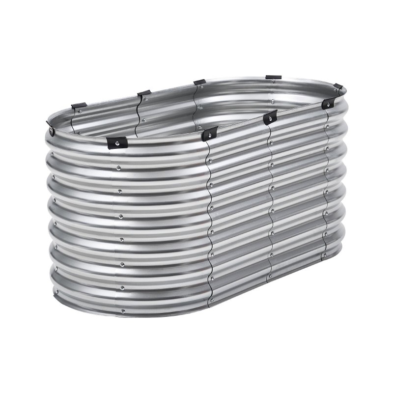 Metallinen korotettu viljelylaatikko 120 x 57 x 56 cm alumiini-sinkkipinnoitettu avoin pohja