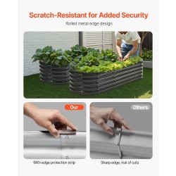 Metallinen korotettu viljelylaatikko sinkitty alumiinipaneeli 1190x595x420 mm avoin pohja tummanharmaa vihanneksille