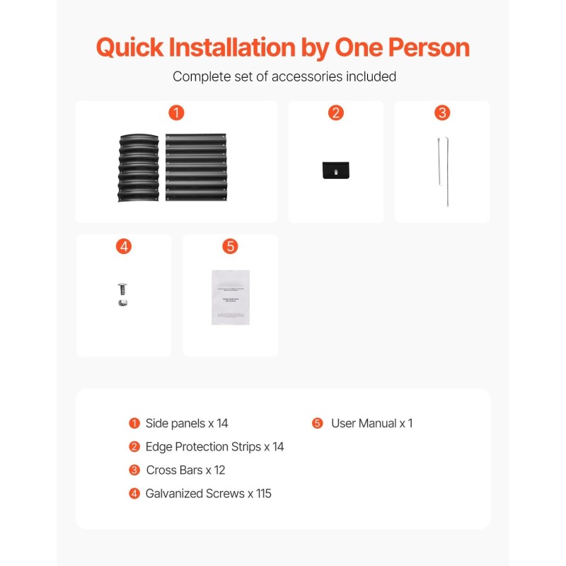 Metallinen korotettu viljelylaatikko aluzink-pinnoitettu 2400x600x560 mm avopohjainen tummanharmaa
