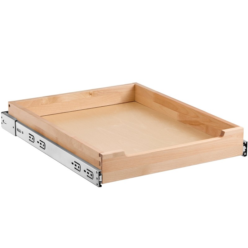 Ulosvedettävä koivupuinen laatikko 433x533x76 mm pehmeästi sulkeutuva keittiökaappiin