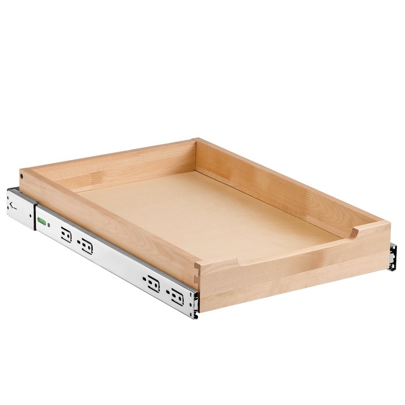 Ulosvedettävä koivupuinen laatikko 356 x 533 x 76 mm pehmeästi sulkeutuvat kiskot