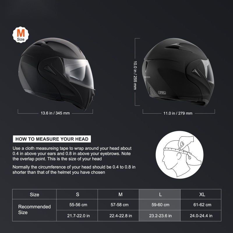 Moottoripyöräkypärä avomallinen ABS-kuori koko L ECE DOT-hyväksytty langaton viestintä vaihdettava visiiri