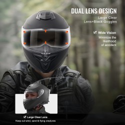 Täyskypärä ECE-hyväksytty koko M 57–58 cm kaksilinssinen visiiri bluetooth-valmius