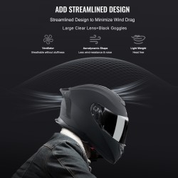 Täyskypärä ECE-hyväksytty koko M 57–58 cm kaksilinssinen visiiri bluetooth-valmius