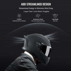Täyskypärä ABS-kuorinen koko L moottoripyöräilyyn ECE hyväksytty kaksoisvisiiri bluetooth-paikka tehokas ilmanvaihto