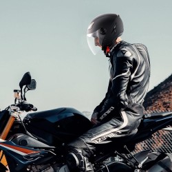 Moottoripyöräkypärä 3/4-kasvoinen ECE-hyväksytty koko M 57–58 cm kaksinkertainen visiiri