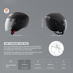 3/4-kasvojen moottoripyöräkypärä ABS-kuori koko S 55–56 cm ECE DOT Bluetooth kaksinkertainen linssi