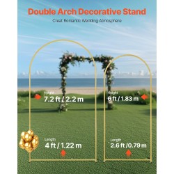 Kaaritaustatelineet teräsrunko kullanväriset 2 kpl 220 cm ja 180,5 cm häihin