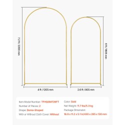 Kaaritaustatelineet teräsrunko kullanväriset 2 kpl 220 cm ja 180,5 cm häihin