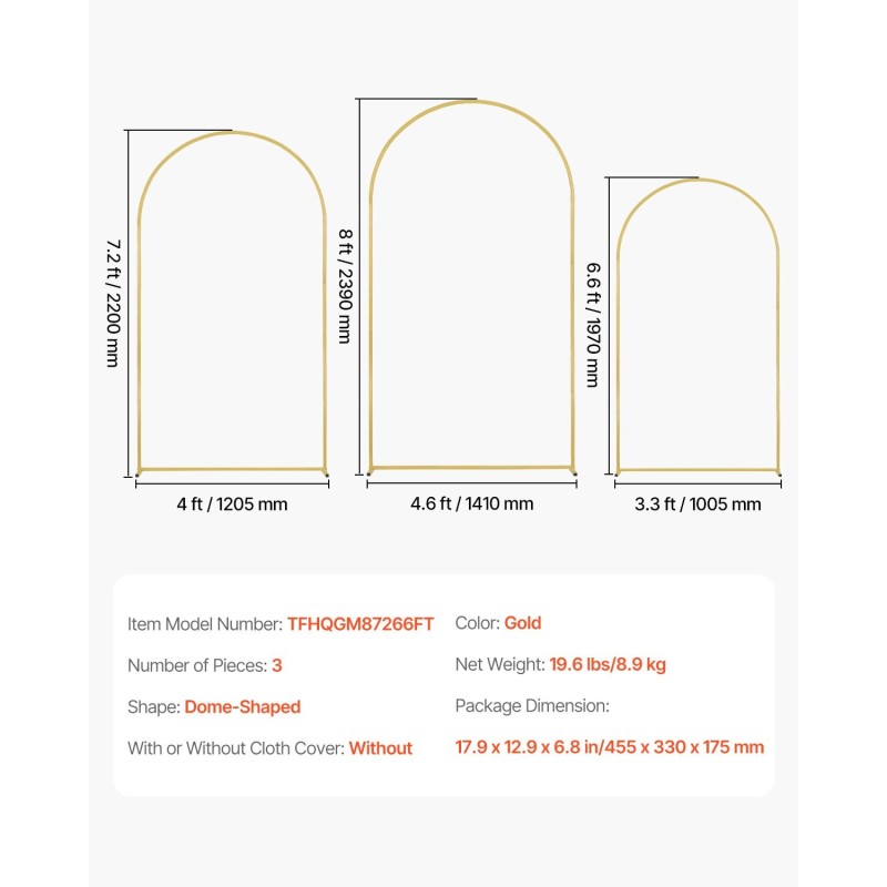 Kaaritaustateline teräsrunko 18 mm profiili kolmiosainen kulta häihin