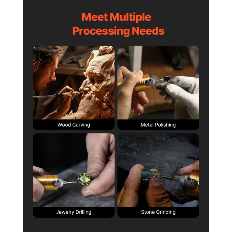 Joustava hiomakone 1200W kuparimoottorilla joustavalla akselilla 31 tarviketta jalkapoljin