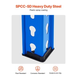 Kaksitasoinen teräsrengashylly jauhemaalatulla pinnalla säilyttää kaksitoista rengasta säädettävillä tasoilla