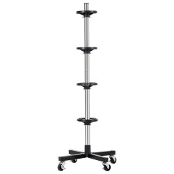 Teräksinen renkaiden säilytysteline pyörillä 4 renkaalle enintään 225 mm kantavuus 100 kg