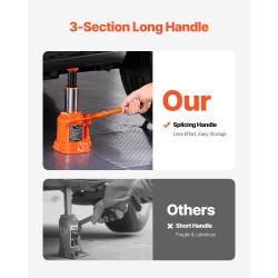 Hydraulinen pullotunkki teräs 20 t 170–320 mm nostokorkeus kolmiosainen varsi