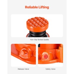 Hydraulinen pullotunkki teräs 20 t 170–320 mm nostokorkeus kolmiosainen varsi